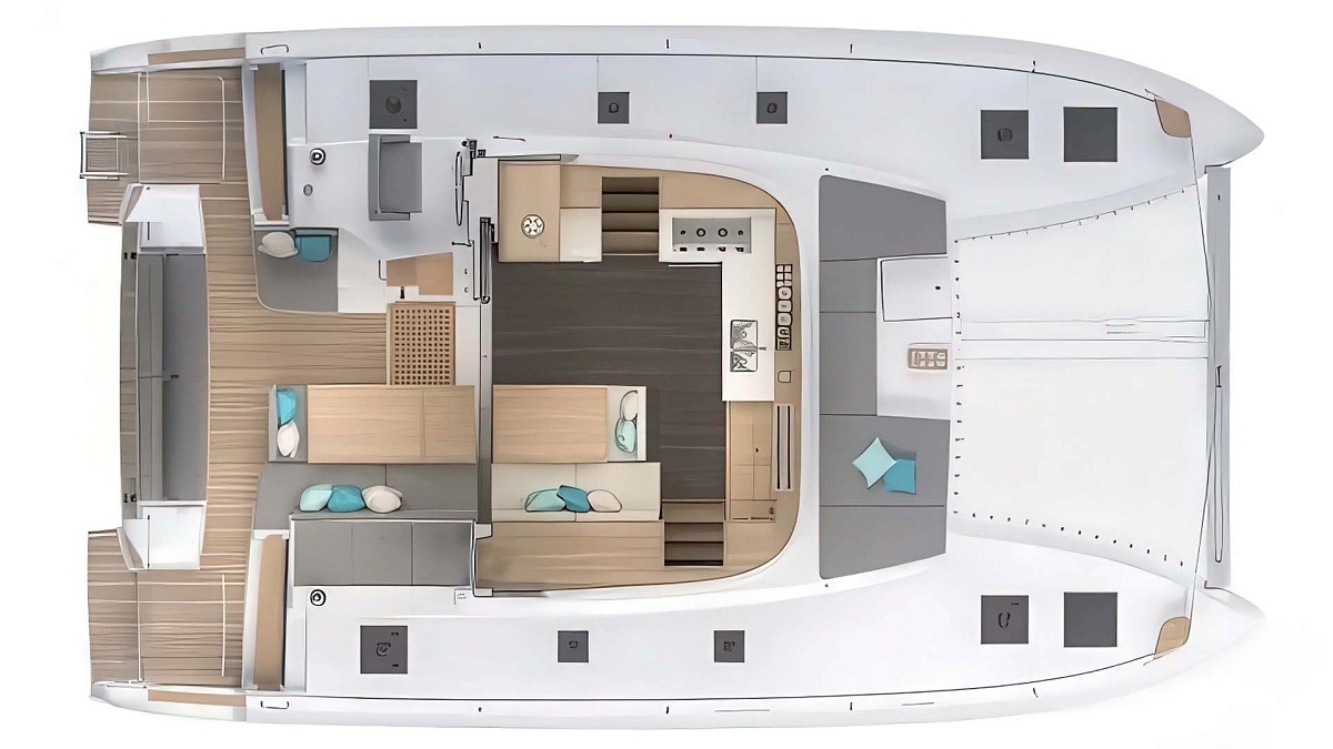 Аренда катамарана Lagoon 43 Cloud Dancer 2 на Пхукете - план палубы